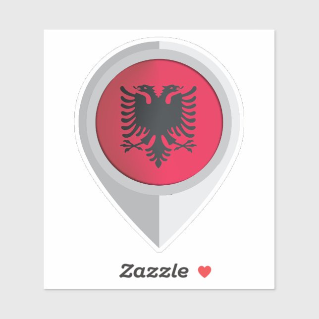 Albania Pin Location Flag (Sheet)