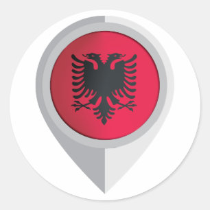 Albania Pin Location Flag Classic Round Sticker