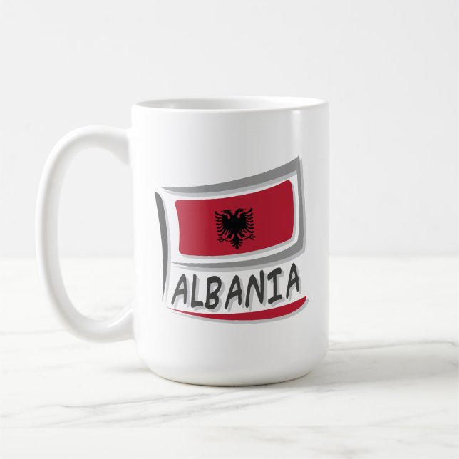 Albania Pride X Flag Coffee Mug (Left)