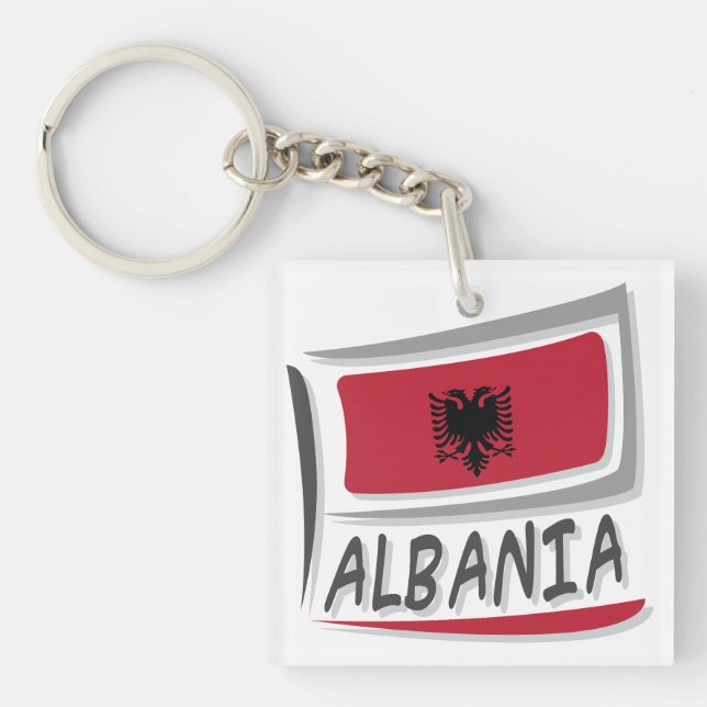 Albania Pride X Flag Key Ring (Front)