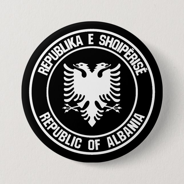 Albania Round Emblem 7.5 Cm Round Badge (Front)