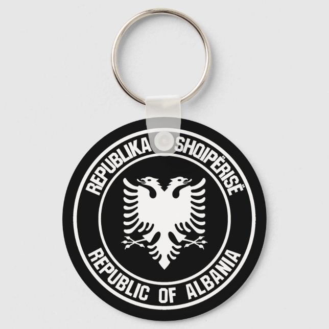 Albania Round Emblem Key Ring (Front)