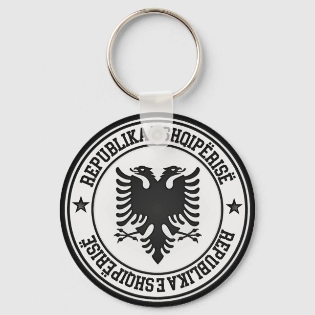 Albania Round Emblem Key Ring (Front)