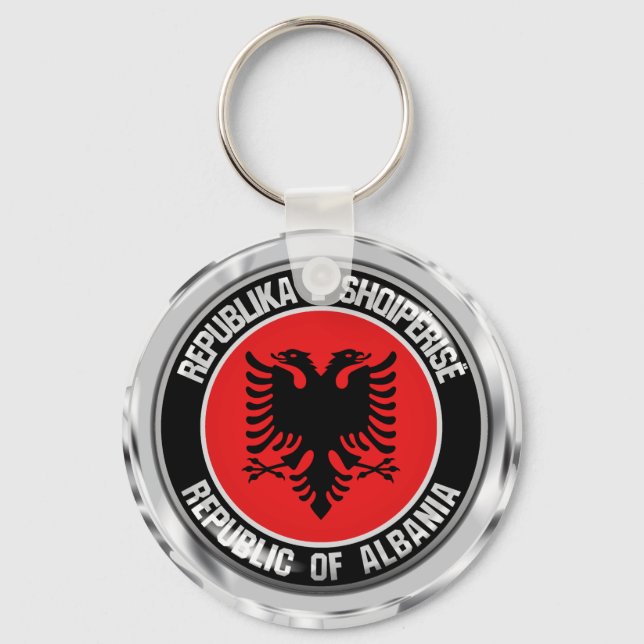 Albania Round Emblem Key Ring (Front)