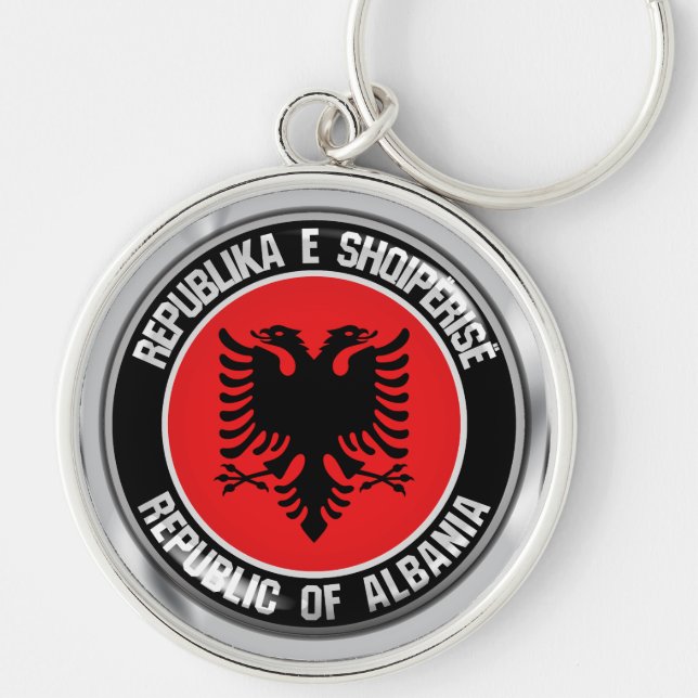 Albania Round Emblem Key Ring (Front)