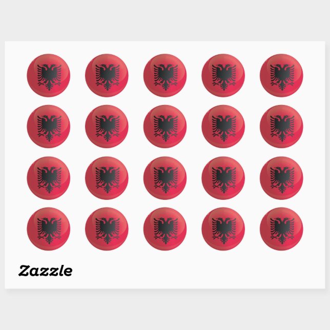 Albania  Round Icon Flag Classic Round Sticker (Sheet)