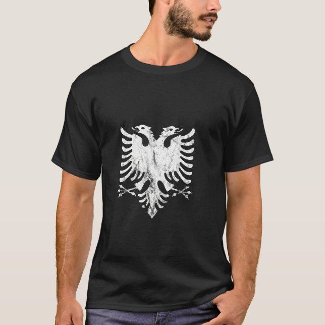 Albania Shqiperia Albanian Eagle Shqipe Kosovo Pat T-Shirt (Front)