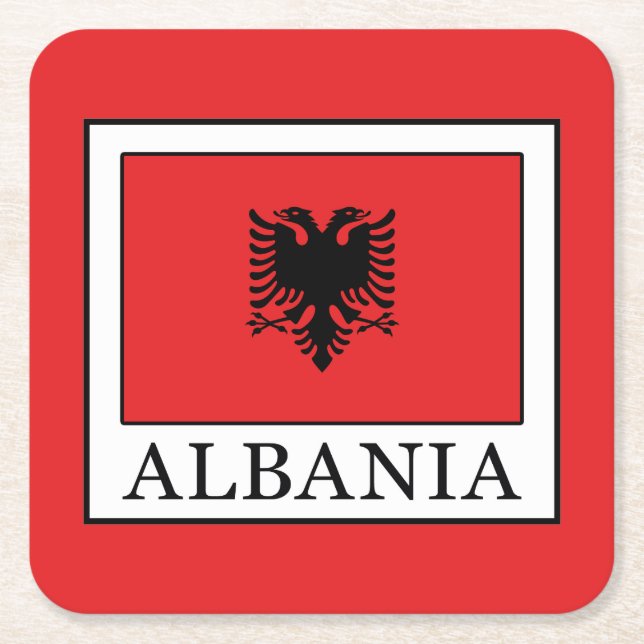 Albania Square Paper Coaster (Front)