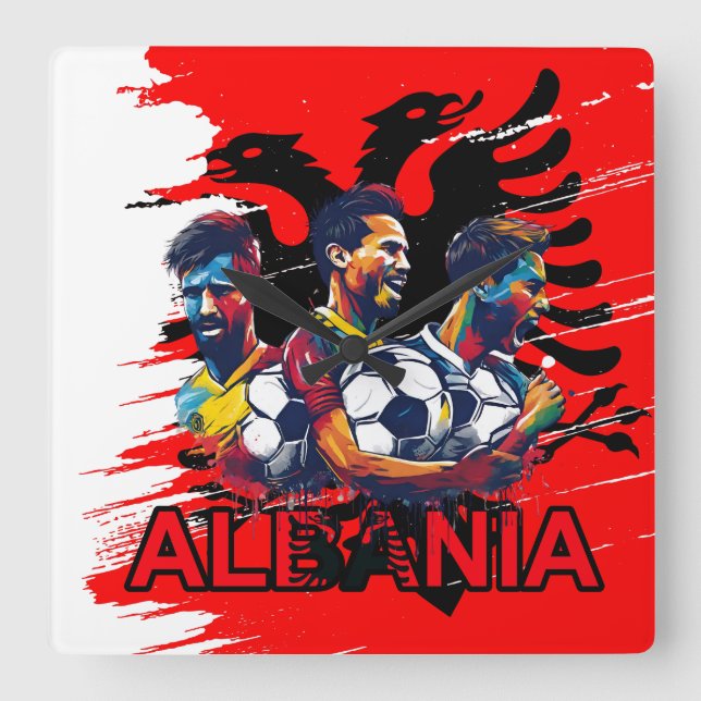 ALBANIA SQUARE WALL CLOCK (Front)