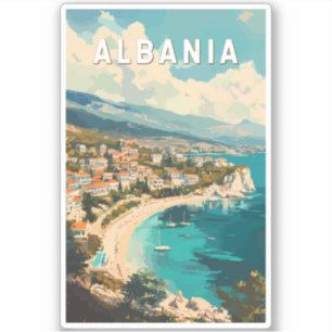 Albania Travel Art Vintage