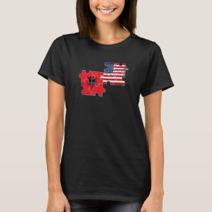 Albania USA Home Country Proud Albanian American F T-Shirt