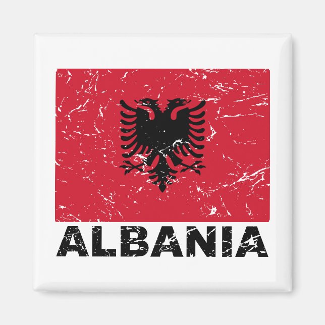 Albania Vintage Flag Magnet (Front)