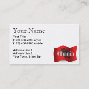 Albania Waving Flag Business Card