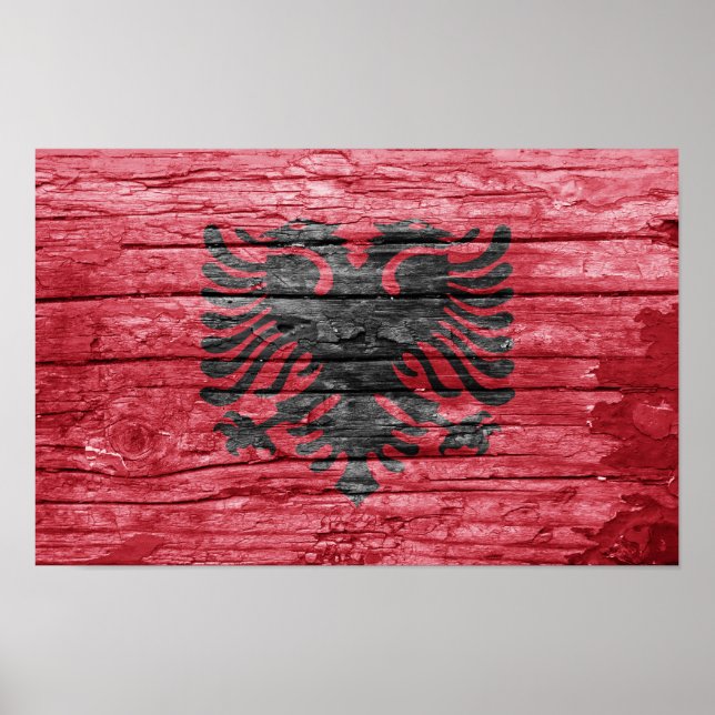 Albania wooden flag poster (Front)