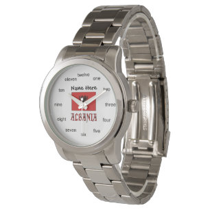 Albanian Albanian Flag Personalised  Watch