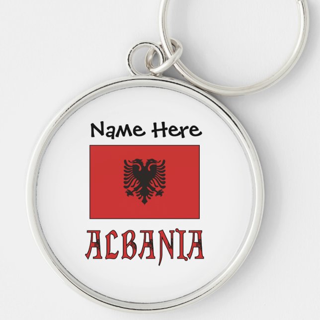 Albanian Albanian Flag Personalized  Key Ring (Front)