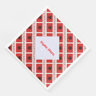 Albanian Albanian Flag Tiled Red Personalized Napkin