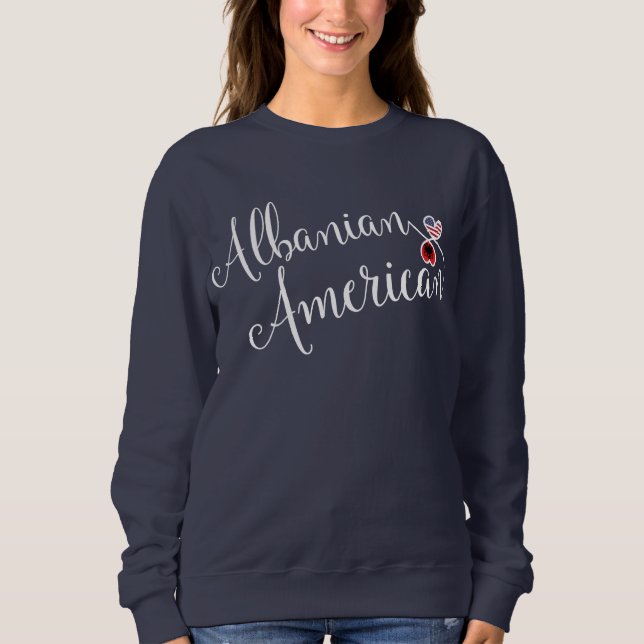 Albanian American Entwinted Hearts Sweatshirt (Front)