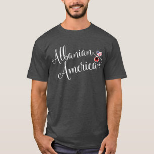 Albanian American Entwinted Hearts T-Shirt