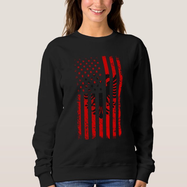Albanian American Flag Albania America Pride Herit Sweatshirt (Front)
