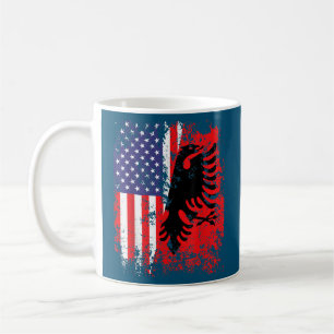 Albanian American Flag Patriotic USA Albania Flag Coffee Mug