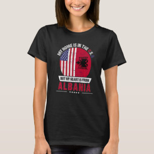 Albanian American Patriot Heart Is From Albania Gr T-Shirt