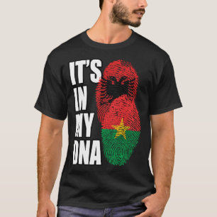 Albanian And Burkinabé Mix DNA Flag Heritage T-Shirt