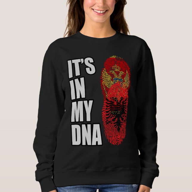Albanian And Montenegrin Mix DNA Heritage Flag Sweatshirt (Front)