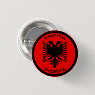 Albanian Black Eagle Circle Shape 3 Cm Round Badge