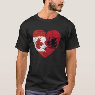 Albanian Canadian Flags Heart Canada Albania Eagl T-Shirt