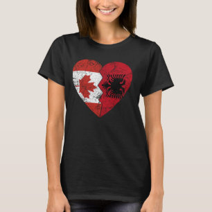 Albanian Canadian Flags Heart Canada Albania Eagle T-Shirt