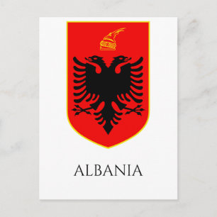Albanian Coat Of Arms National Heritage Art Postcard