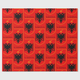 Albanian Coat Of Arms National Heritage Art Wrapping Paper