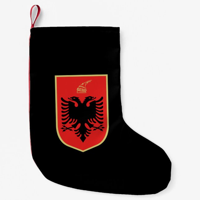 Albanian coat of arms small christmas stocking (Front)
