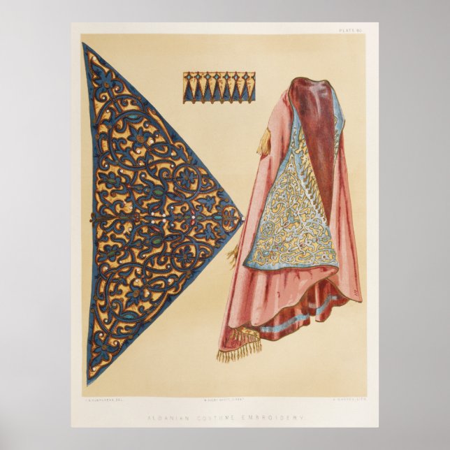 Albanian costume embroidery from the Industrial ar Poster (Front)