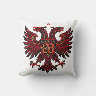Albanian Double Headed Eagle Ethnic Art Throw Pill Cushion