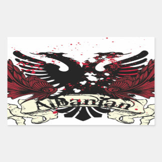 albanian eagle rectangular sticker