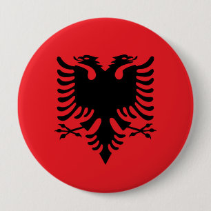 Albanian flag 10 cm round badge