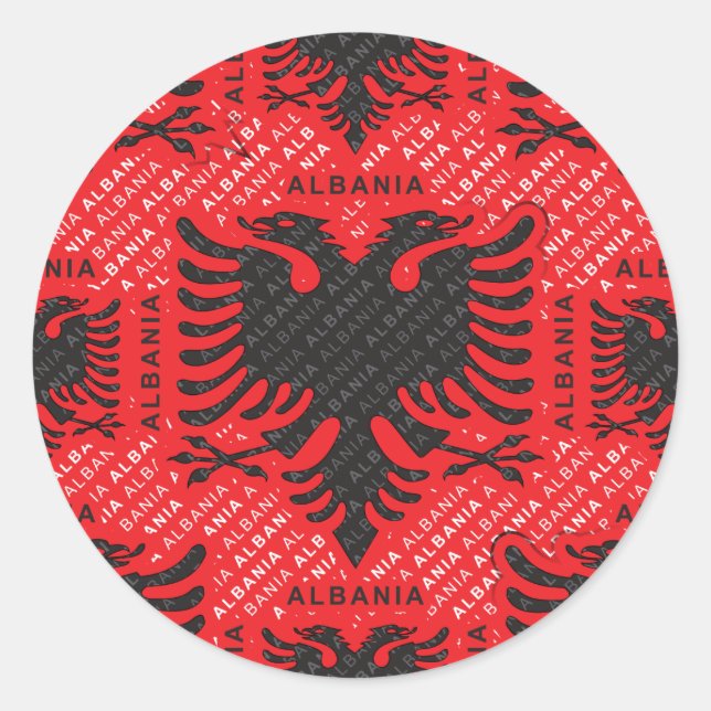 Albanian flag 2 classic round sticker (Front)