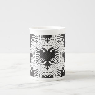 Albanian flag 3 bone china mug