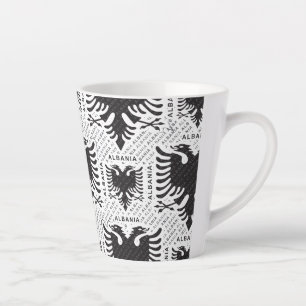 Albanian flag 3 latte mug
