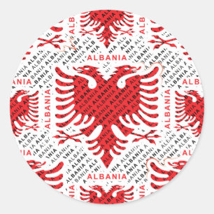 Albanian flag 4 classic round sticker