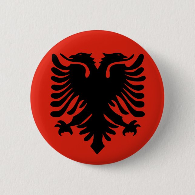 Albanian Flag 6 Cm Round Badge (Front)