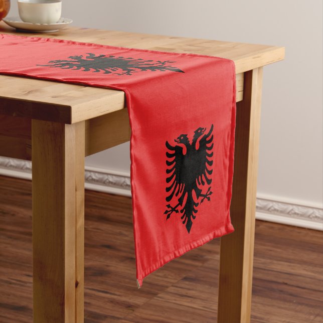 Albanian Flag & Albania fashion home /sport fans Short Table Runner (In Situ)