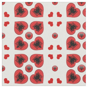 Albanian Flag & Albania Heart fashion Fabric