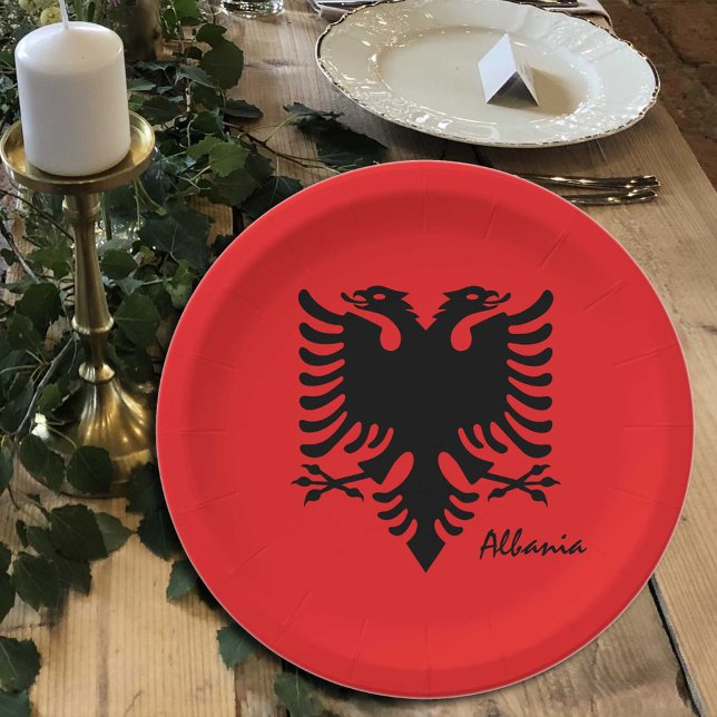 Albanian flag & Albania party patriots /sports Paper Plate (Creator Uploaded)