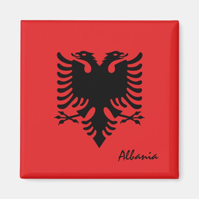 Albanian flag & Albania travel, holiday/sports Magnet (Front)