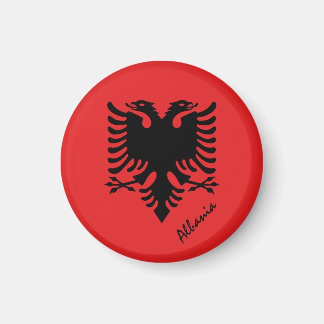 Albanian flag & Albania travel, holiday/sports Magnet (Front)
