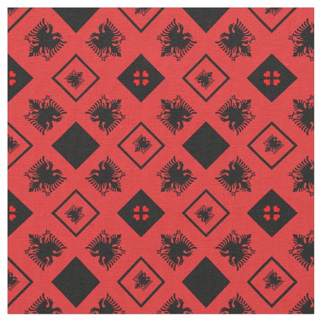 Albanian Flag & Albania Trendy Fabric fashion BL (Close Up)