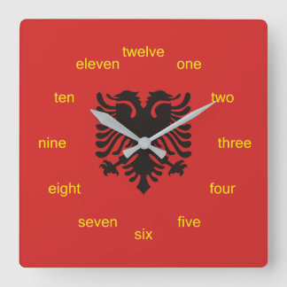 Albanian Flag All Over Square Wall Clock